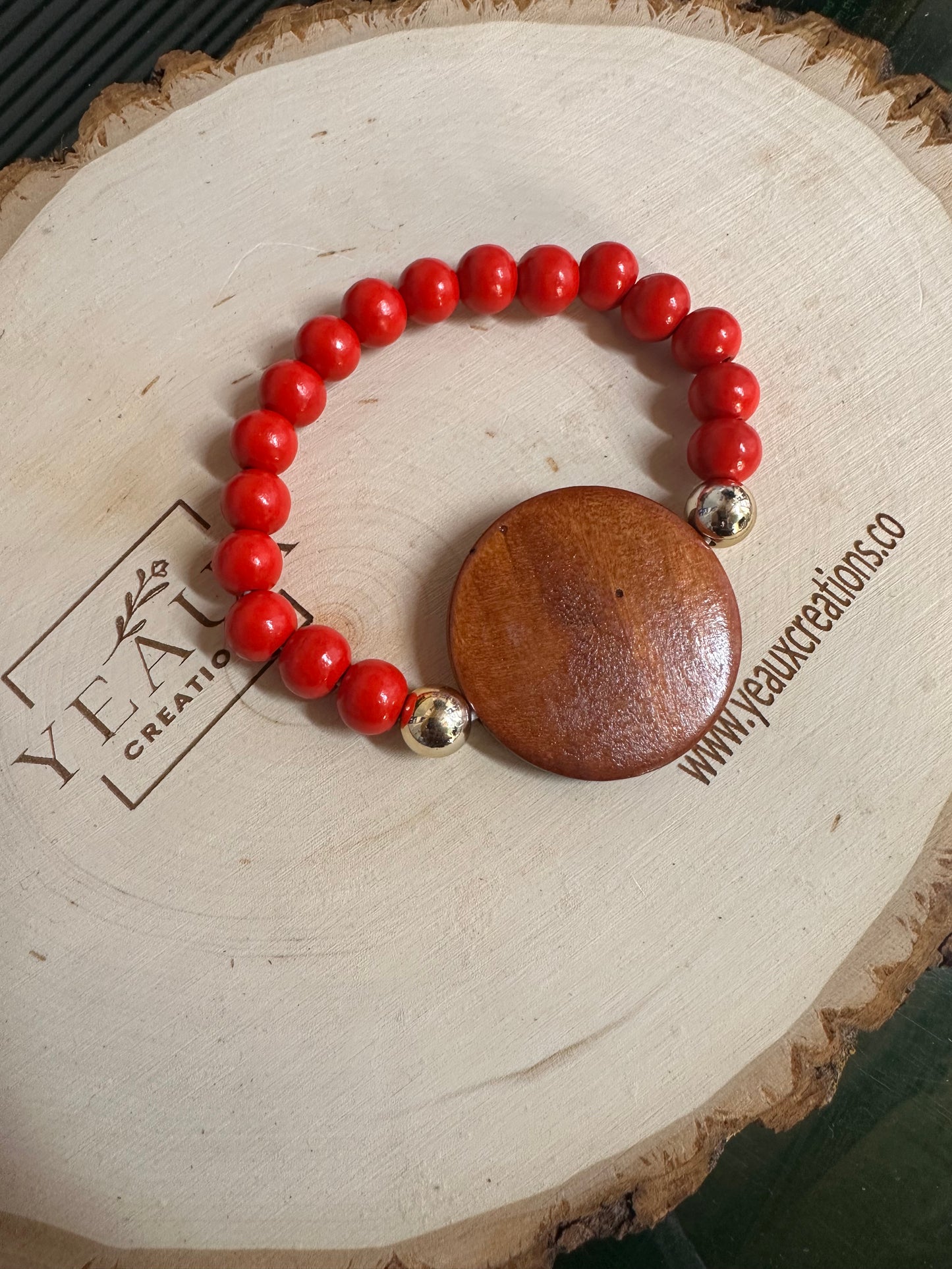 WOOD BEAD BRACELET