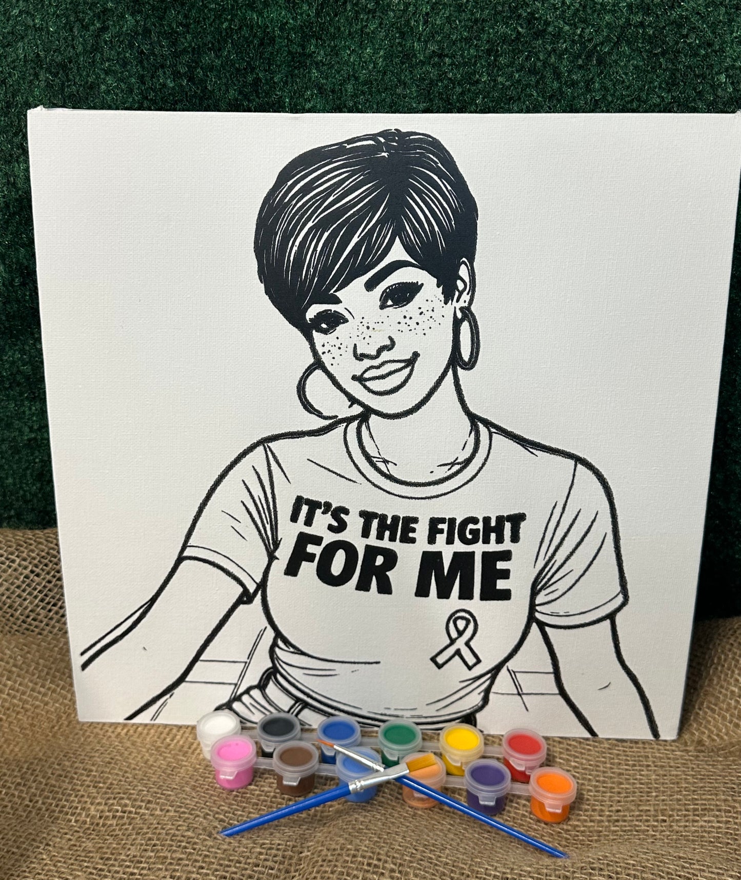 Breast Cancer Awareness Paint Canvas, Support, Strong, We wear pink