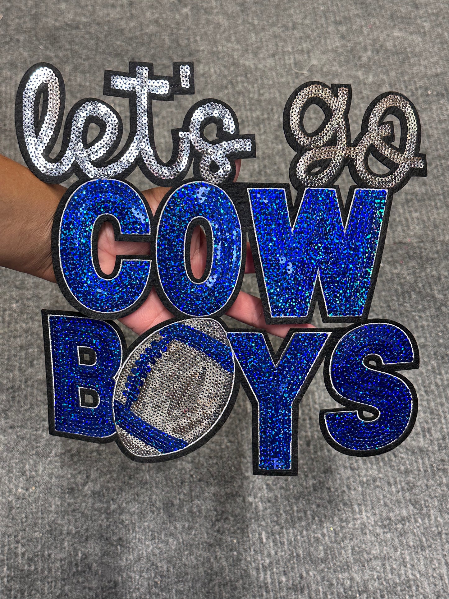 Chenille Patch- FOR SWEATSHIRTS -COWBOYS SEQUIN