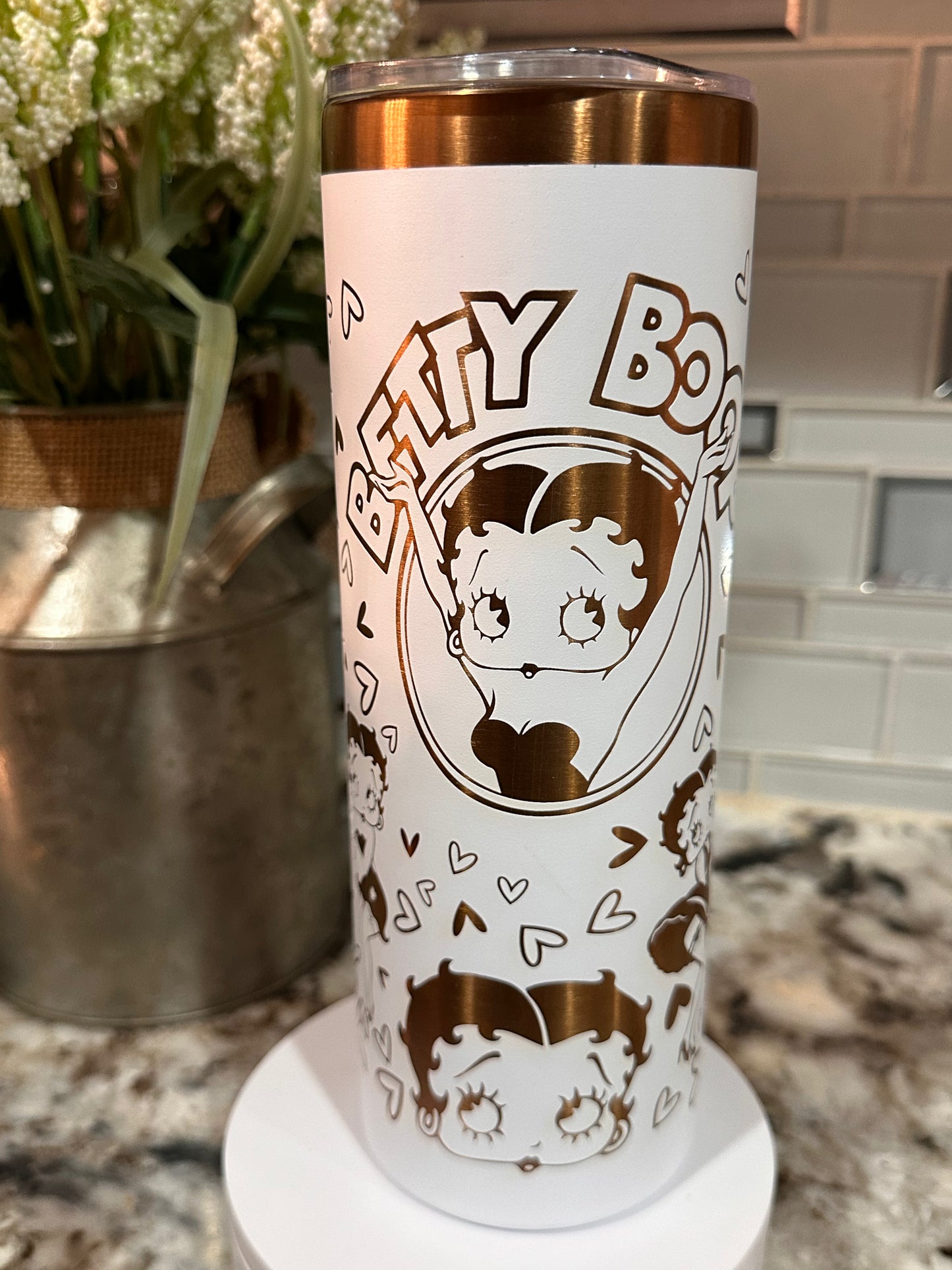 BETTY B 20 oz Stainless Steel Tumbler- Copper Plated, Double Walled Vacuum Insulated