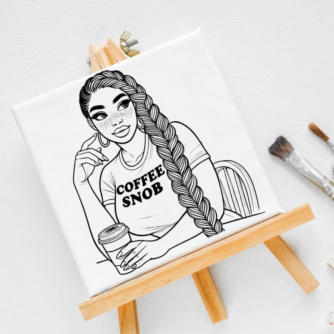 Paint Canvas with paint and brush
