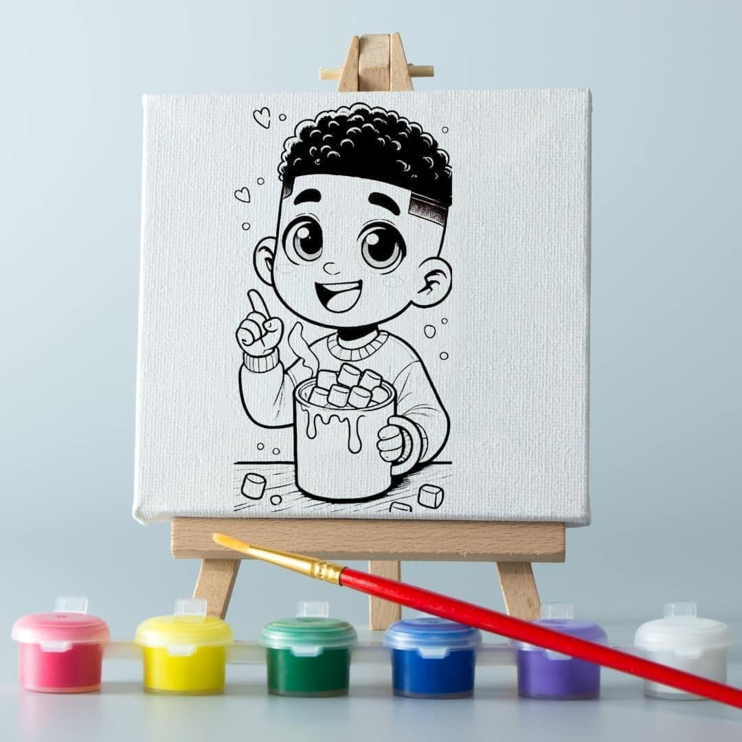Paint Canvas with paint and brush