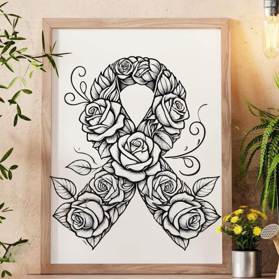 Breast Cancer Awareness Paint Canvas, Pink Ribbon, Survivor, Fighter