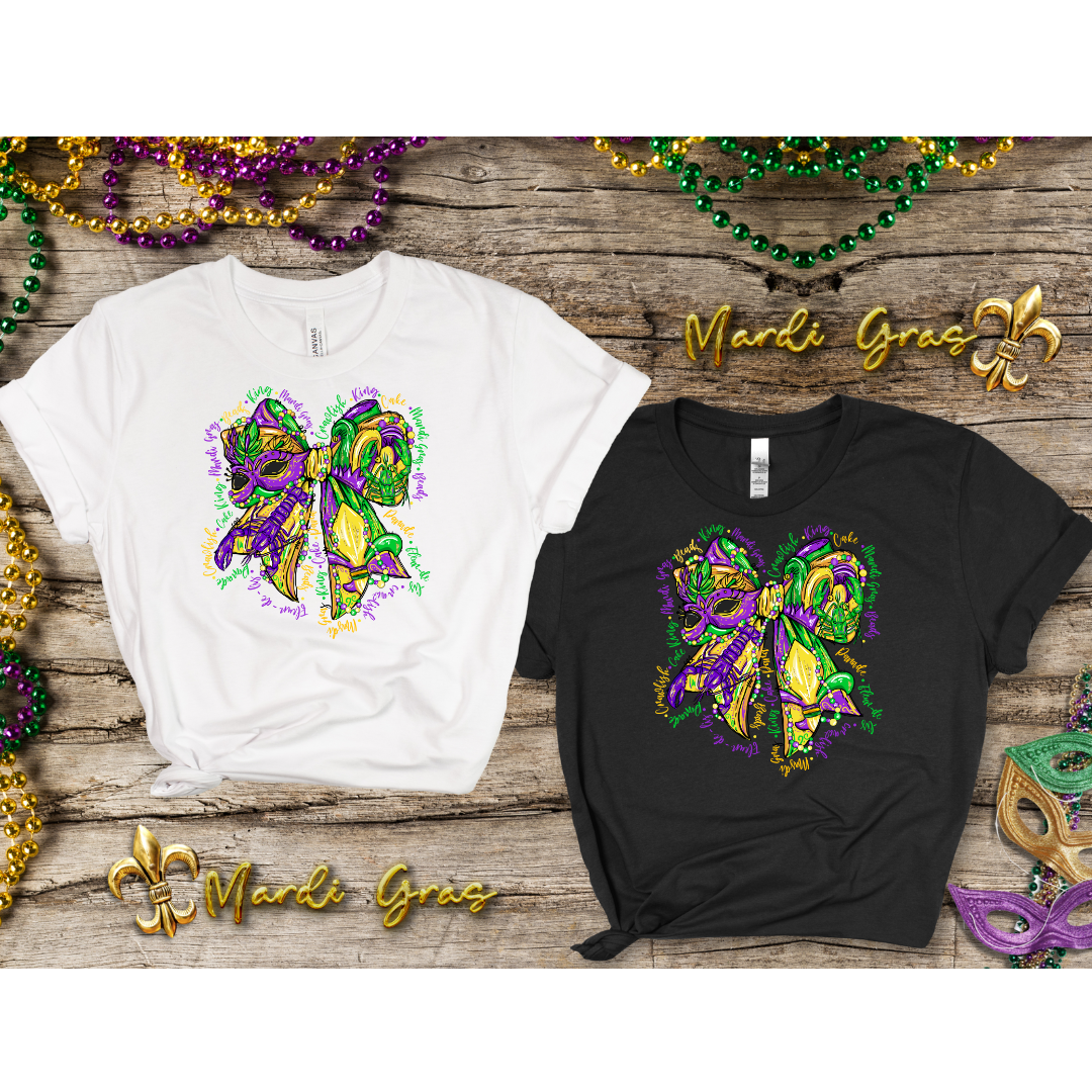DTF Transfer- MARDI GRAS BOW