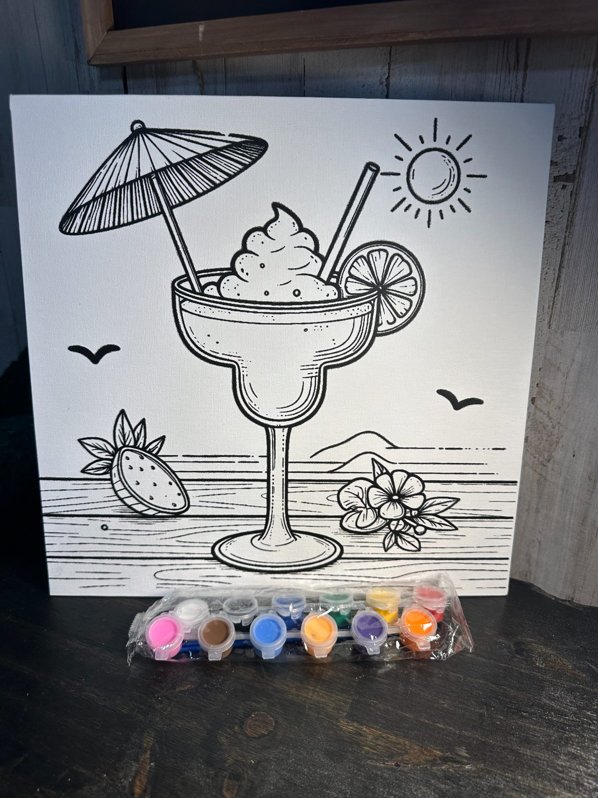 Paint Canvas with paint and brush