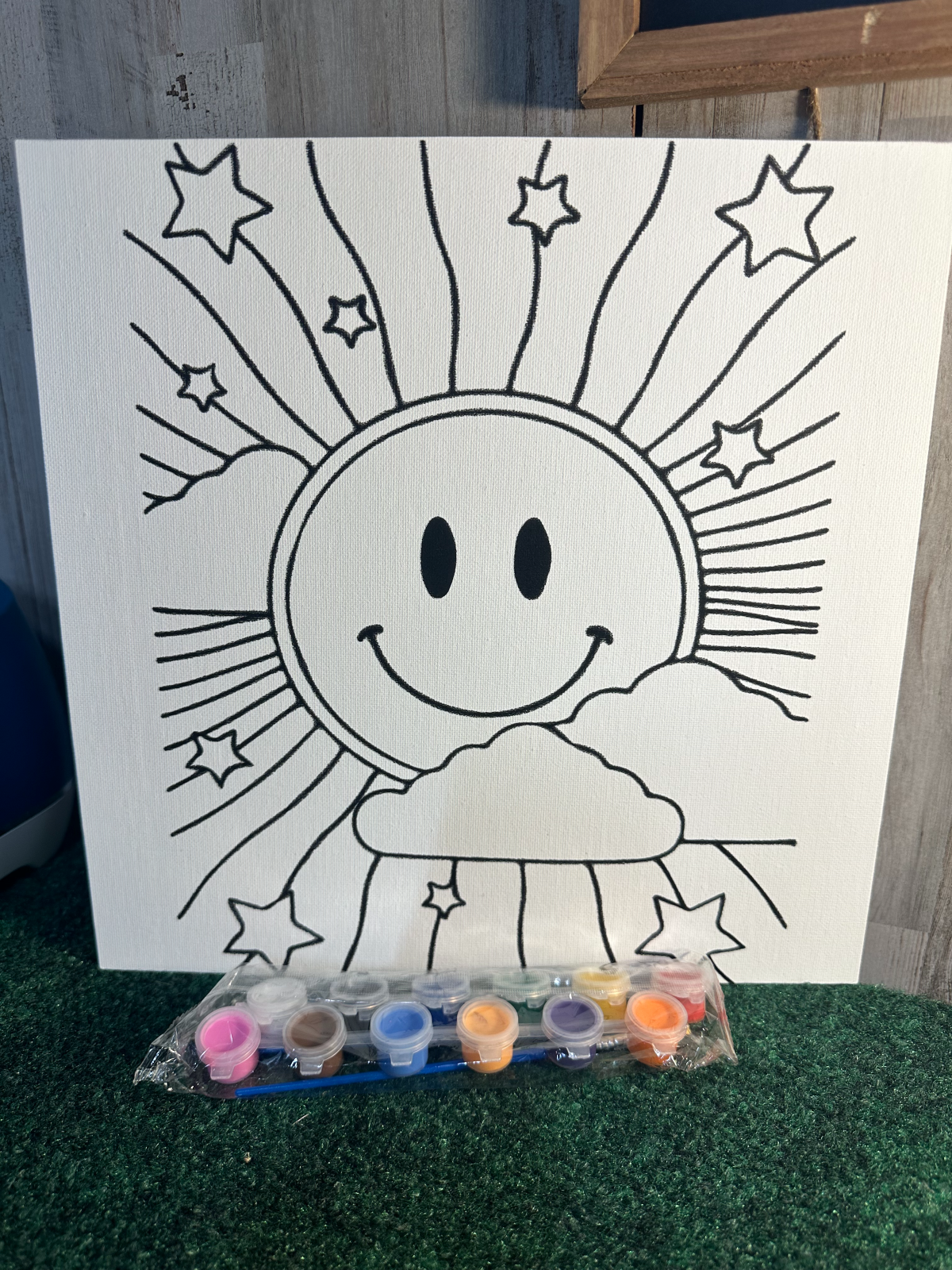 Paint Canvas with paint and brush