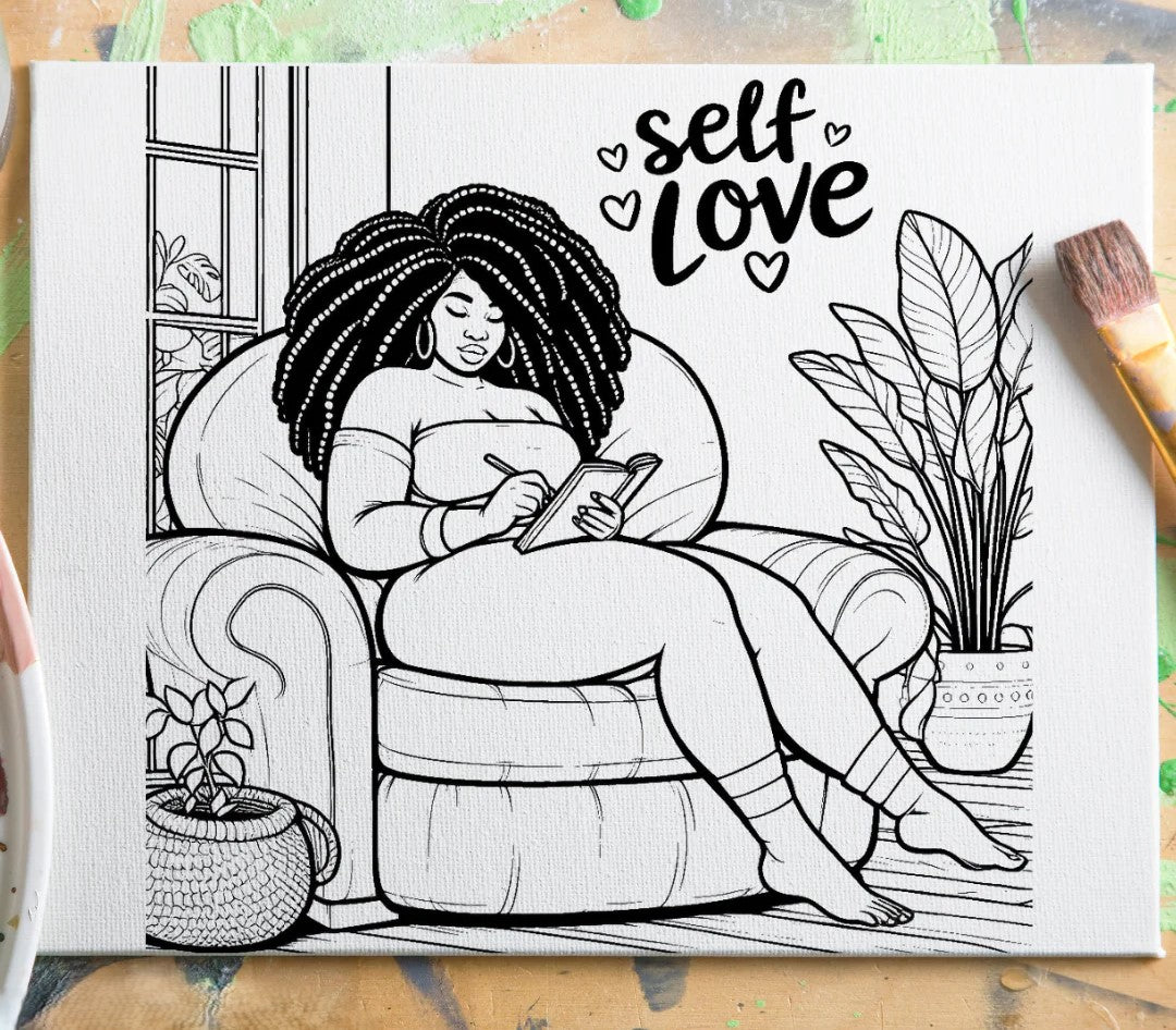 Paint Canvas with paint and brush