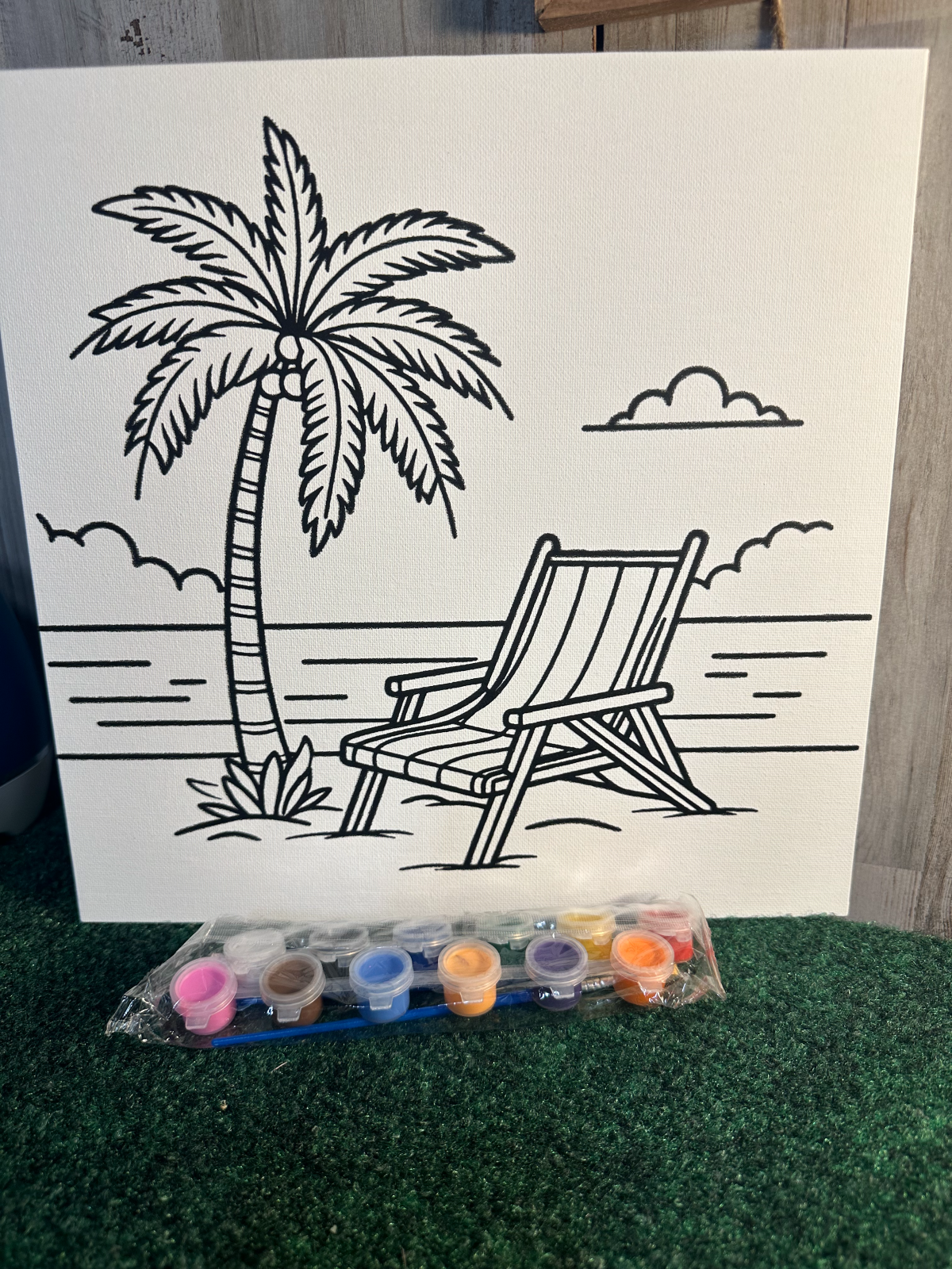 Paint Canvas with paint and brush