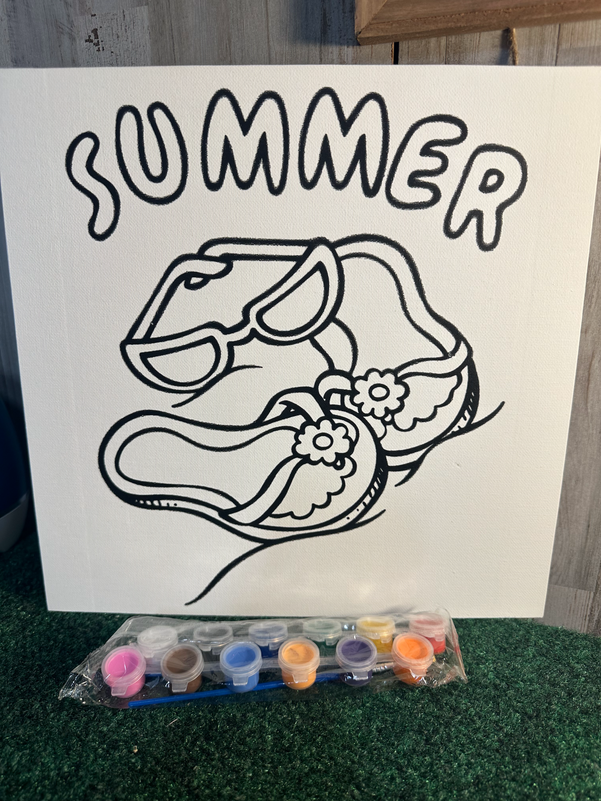 Paint Canvas with paint and brush