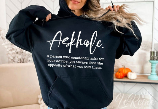 SINGLE COLOR SCREEN PRINT- ASKHOLE