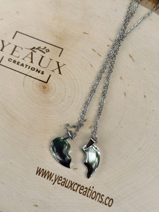 SPLIT HEART (2 NECKLACES) NECKLACE