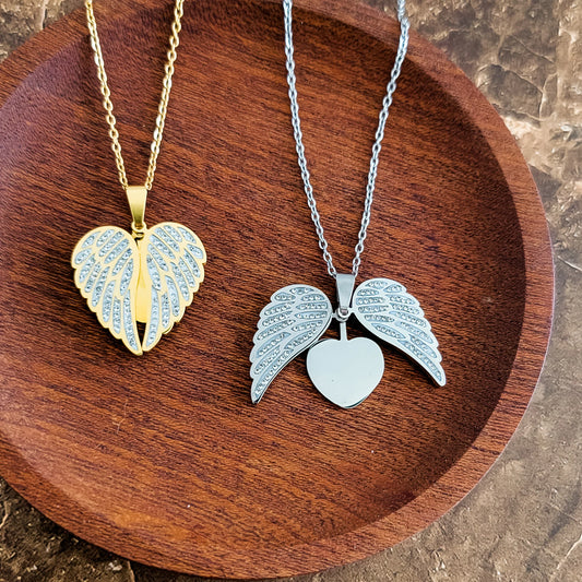 WING HIDDEN HEART NECKLACE