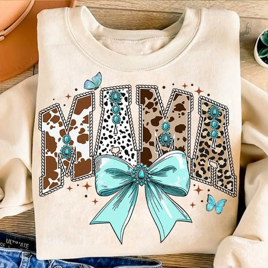 Clear Film Full Color Screen Print - MAMA COWGIRL