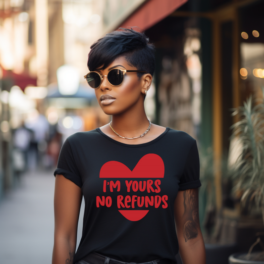 Single Color Screen Print - I'M YOURS NO REFUNDS