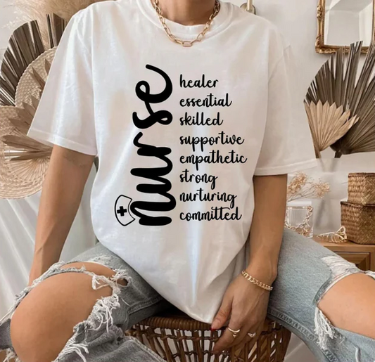 Single Color Screen Print- NURSE HEALER