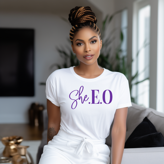 Single Color Screen Print - SHE.E.O (PURPLE)